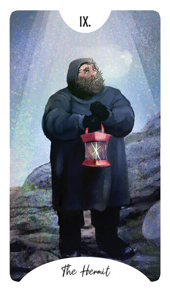 the hermit, fat folks tarot (second print), 2022